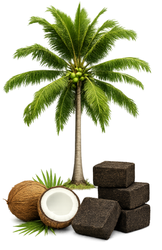 Coconut charcoal briquettes PT Black Pearl Global